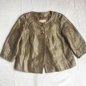 Michael Kors Metallic Gold Cropped Jacket